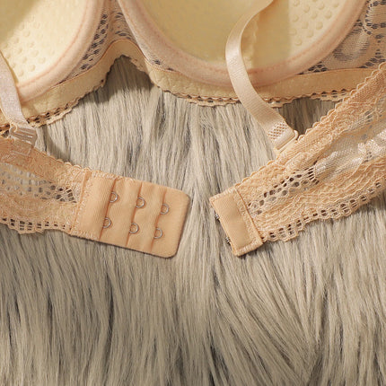 Transparent Floral Two Pieces Clothing Underwire Push Up Lingeries For Woman A2123