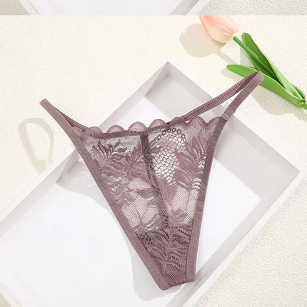 6Pcs/Set Lace Thong For Women Low Rise Soft Intimates Lingerie Sexy Lace Panties Color Ladies Comfortable Underpants Girls Panty