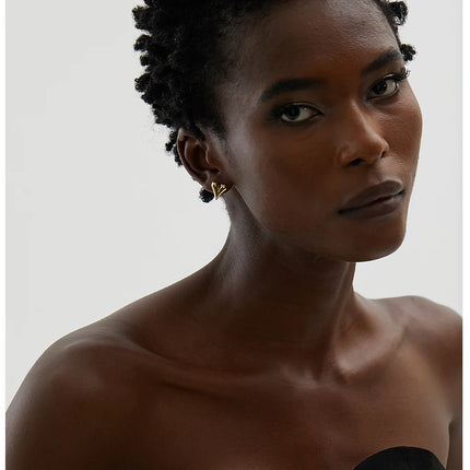 Yhpup Stainless Steel Chic Heart Huggie Hoop Earrings Charm Gold Color Tarnish Free Trendy Fashion Jewelry for Women Bijoux