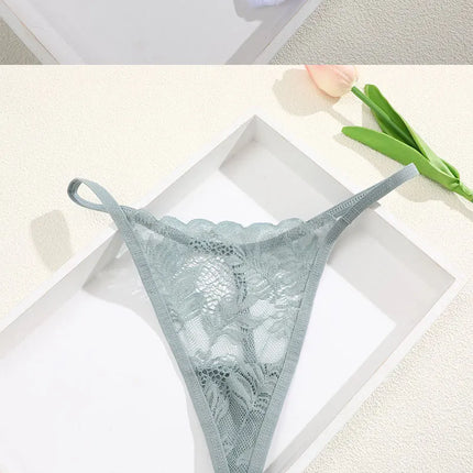6Pcs/Set Lace Thong For Women Low Rise Soft Intimates Lingerie Sexy Lace Panties Color Ladies Comfortable Underpants Girls Panty