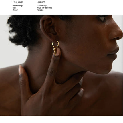 Yhpup Stainless Steel Chic Heart Huggie Hoop Earrings Charm Gold Color Tarnish Free Trendy Fashion Jewelry for Women Bijoux