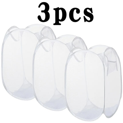 1/3Pcs Dirty Clothes Basket Skeleton Ventilated Foldable Easy Storage Portable Large Capacity Clothes Basket