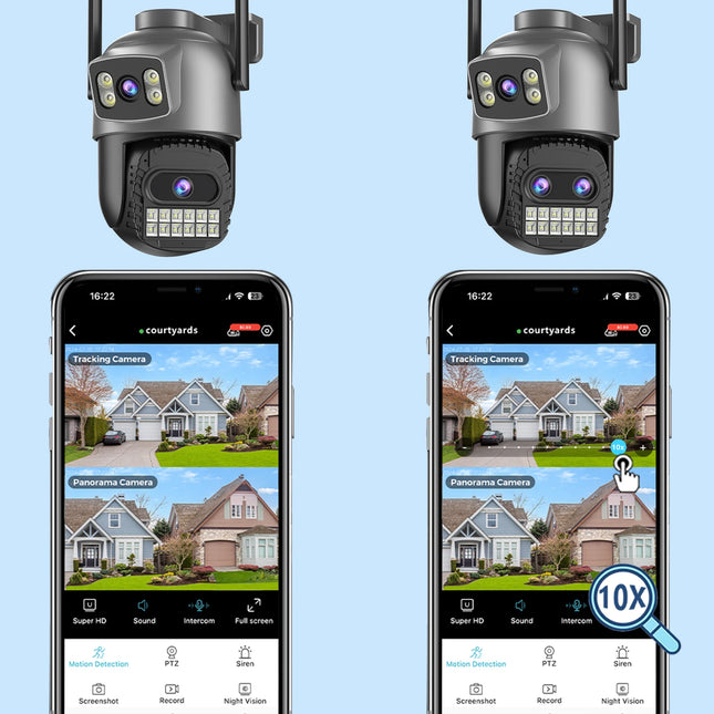 BESDER 15MP Wifi Camera PTZ Outdoor Dual Screen 10X Digital Zoom Human Detection 10MP Security IP Camera Surveillance O-Kam Pro