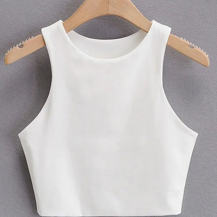 2023 Summer Fashion Women Sexy Slim Tops O-neck Sleeveless Double Nylon Ladies Good Quality Tank Tops 6 Colors