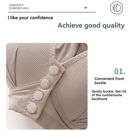 New Large Size Front Buckle Sexy Push up WOMEN'S Bra Adjustable Thin Cup Breathable Comfortable Middle-aged Mom Ladies Underwear