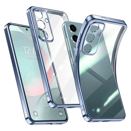 Luxury Glitter Plating Silicone Soft Case For Samsung Galaxy S25 S24 S23 FE Plus Ultra Transparent Clear Shockproof Back Cover