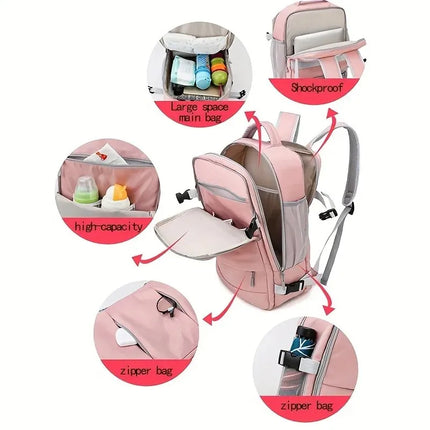 Women'S Bag Large Capacity Journey Multifunction Backpack with Shoe Storage Multilayer Dry and Wet Separation Waterproof