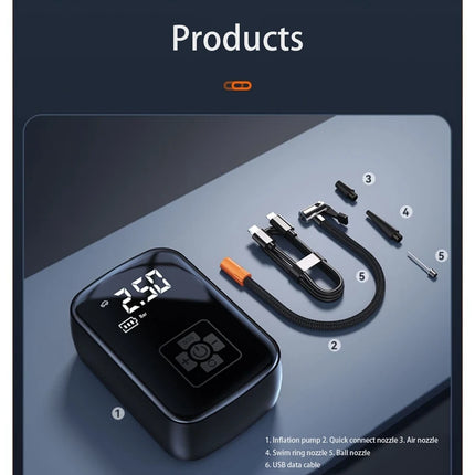 1pc Wireless Car Air Compressor Air Pump Electric Tire Inflator Pump for Motorcycle Bicycle Boat AUTO Tyre Balls Inflatable