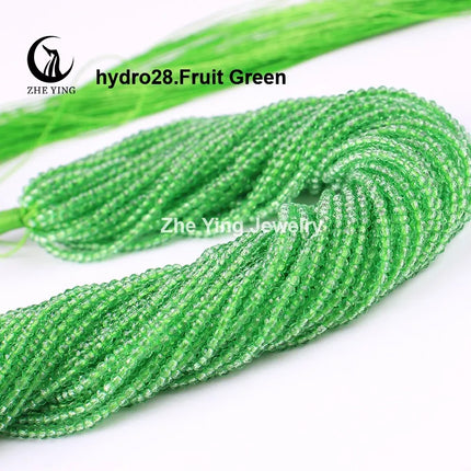 Zhe Ying 10strands/lot Tea Color Glass Beads Hydro Round Micro Faceted Crystal Loose Beads for Bracelet Necklace Accessories