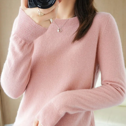 Women Sweater O-neck Autumn Winter BasicPullover Warm Casual Pulls Jumpers Korean FashionSpring Knitwear Bottoming Shirt 2023