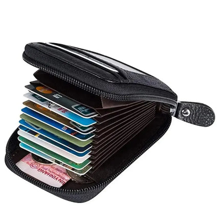 1pc Organ Card Bag Korean Edition Portable Women's Short Bank Card Cover Business Card Clip Zipper Vertical Handheld Bag