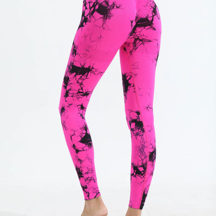 Women's Tie Dye Seamless Yoga Leggings High Waist Scrunch Butt Lifting Tights Soft&Stretchy Workout Skinny Pants