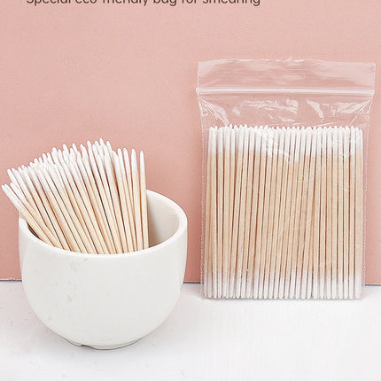 100/300 Pcs Disposable Ultra-small Cotton Swab Brush Lint Free Micro Wood Makeup Brushes Eyelash Extension Glue Removing Tools