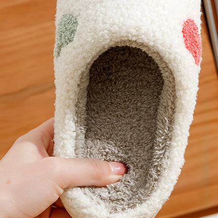 Women's Cute Small Heart Design Slippers Multicolor Winter Home Shoes Romantic Love Comfy Flat Girl Friend Gift Houseshoes