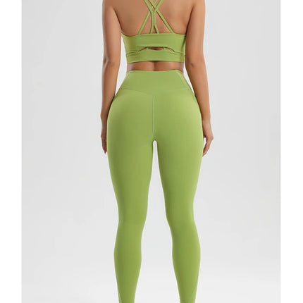 Women's Gym Two Piece Set Yoga Bra Underwear Tight Training Pants Bottom Pants Fitness Clothing Fitness Pants Set Exercise Set