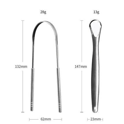 Oral Tongue Cleaner Stainless Steel U Type Tongue Scraper Brush Cleaning Coated Tongue Toothbrush Oral Hygiene Care Tools
