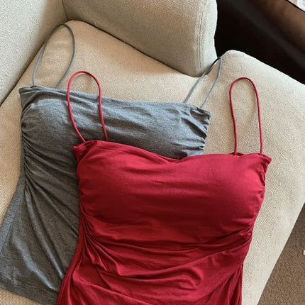 Summer Camis Tank Tops Women Thin Strap Bra Tanks For Woman Solid Color Casual Korean Style Female Top