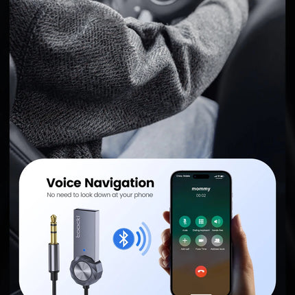 Toocki Wireless Bluetooth 5.1 Receiver Adapter 3.5mm Jack Audio Music Dongle USB Car Bluetooth Transmitter for Aux Car Speaker