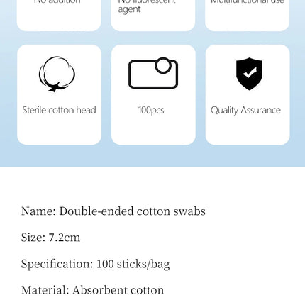 100/300pcs Double Head Cotton Swab Women Makeup Cotton Buds Tip For Medical Wood Sticks Nose Ears Cleaning Health Care Tools