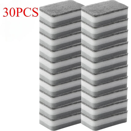 30/5pcs Magic Cleaning Sponges Double-sided Reusable Kitchen Sponge Wipes Pan Pot Dishwashing Scouring Pads Brush Clean Tools