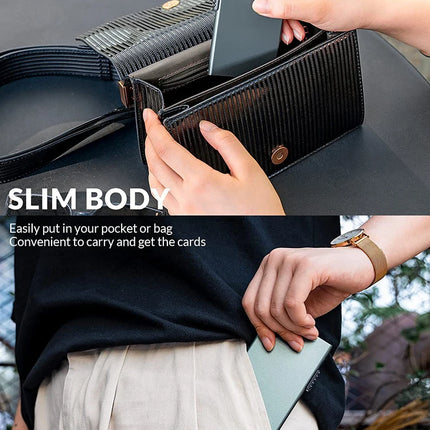 Card Holder Wallet Minimalist Slim Metal RFID Blocking Card Protector Pop Up Credit Card Wallets for Men