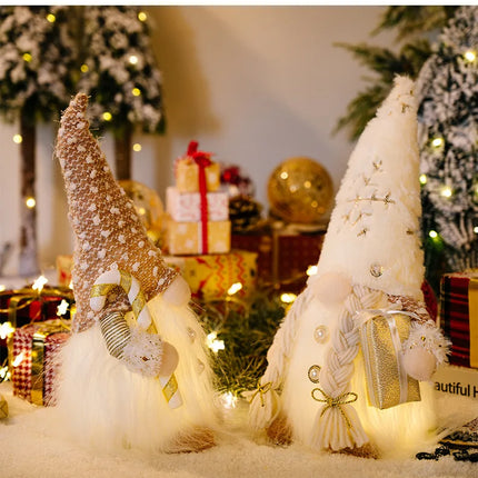30cm Glowing Gnome Christmas Decorations 2024 Faceless Plush Dolls elf Home Ornaments Navidad New Year 2024 Gift