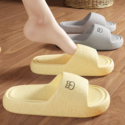 Summer Women Slippers Bathroom Platform Non-Slip Home Bear Cartoon Flip Flops Beach Women Slipper Sandals Slides Indoor Outdoor