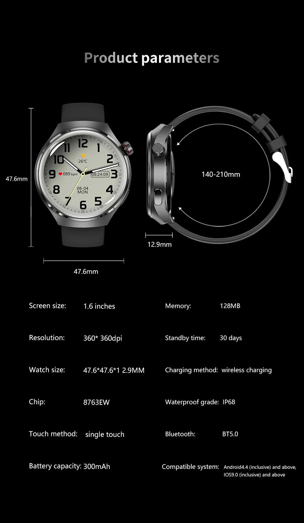 2024 New Smart Watch Heart rate Health Monitor Bluetooth Call NFC GPS Tracker IP68 Waterproof SmartWatch Men For HUAWEI GT4 Pro