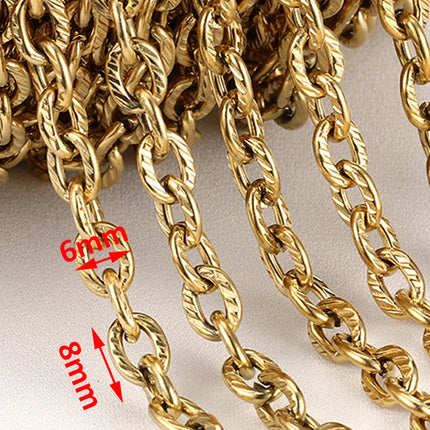 1meter Stainless Steel Necklace Chain for Jewelry Making DIY 1:3 NK Rolo Cable Link Curb Chains Thick Chain Bracelet Accessories