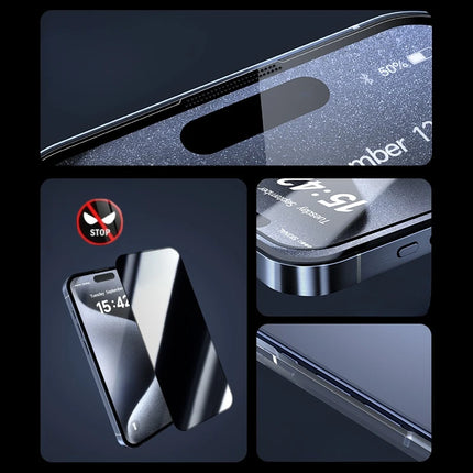 2Pcs Tempered Glass Easy install For iPhone 15 Pro Max 14Pro Full Cover Screen Protector Dust Free Installation For iPhone 15Pro