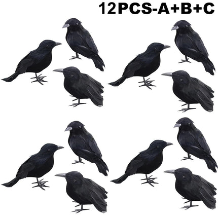 Simulation Black Crow Halloween Black Crow Props Simulation Fake Bird Ghost Festival Halloween Decoration Scary Toys