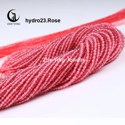 Zhe Ying 10strands/lot Tea Color Glass Beads Hydro Round Micro Faceted Crystal Loose Beads for Bracelet Necklace Accessories