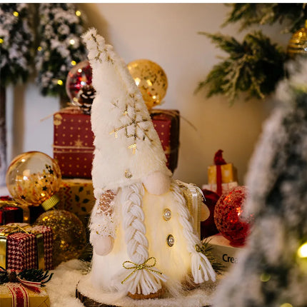 30cm Glowing Gnome Christmas Decorations 2024 Faceless Plush Dolls elf Home Ornaments Navidad New Year 2024 Gift