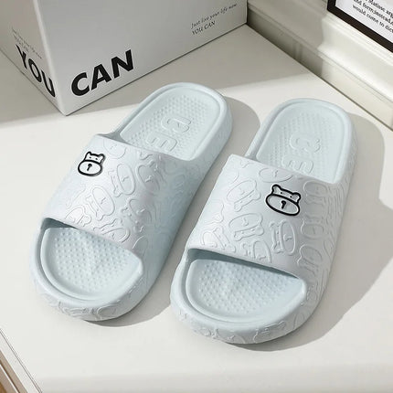 Summer Women Slippers Bathroom Platform Non-Slip Home Bear Cartoon Flip Flops Beach Women Slipper Sandals Slides Indoor Outdoor