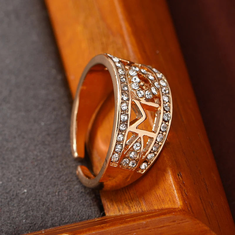 1PCS Mother's Day Mother's Ring Letter MAM Full Diamond Love Finger Ring