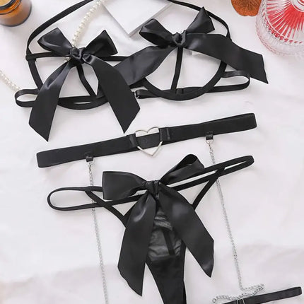 Red Floral Lace Garter Lingerie Set With Choker Women Intimates 2022 Underwire Bra And Thongs Ladies Underwear Set