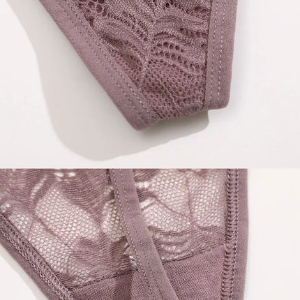 6Pcs/Set Lace Thong For Women Low Rise Soft Intimates Lingerie Sexy Lace Panties Color Ladies Comfortable Underpants Girls Panty