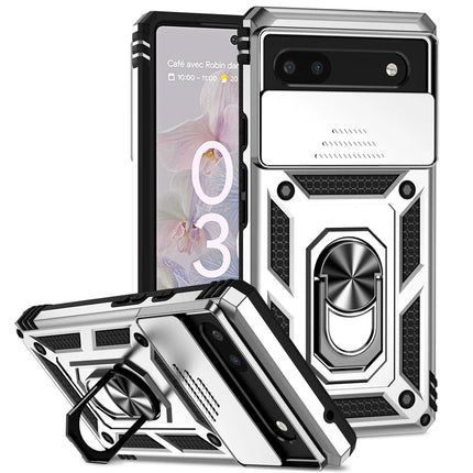 Slide Camera Protect Cover For Google Pixel 6 7 8 Pro Pixel8 Magnetic RIng Holder Shockproof Armor Phone Case For Pixel 6A 7A 8A