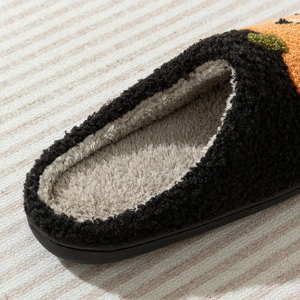 Cute Funny Halloween Women's Slippers Cartoon Pumpkin Indoor Warm Soft Sole Comfy Slipper Breathable Leisure Home Plush Shoes