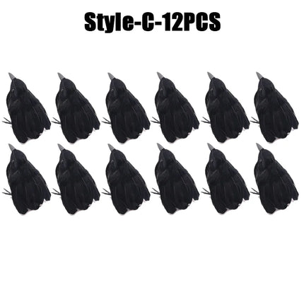 Simulation Black Crow Halloween Black Crow Props Simulation Fake Bird Ghost Festival Halloween Decoration Scary Toys