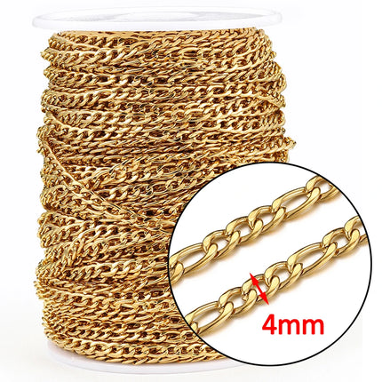 1meter Stainless Steel Necklace Chain for Jewelry Making DIY 1:3 NK Rolo Cable Link Curb Chains Thick Chain Bracelet Accessories