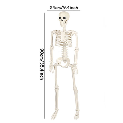 40/90cm Halloween Skeletons Fake Full Body Skull Bones Movable Halloween Party Decor for Home Bar Haunted House Horror Props