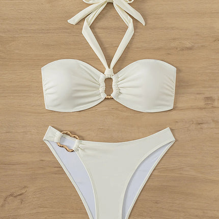 "2025 Sexy Bandeau Push-Up Bikini Set - Brazilian Thong Swimwear for Women"