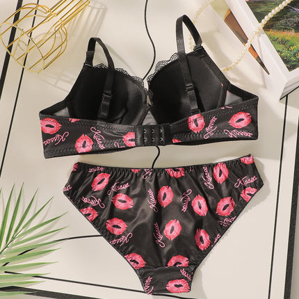 Viomisha High Quality Printed Patchwork Lace Sexy Lingerie Set  Women Underwire Push Up Bras  Female Underwear Panty Set S-XL