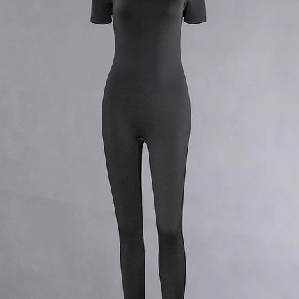 Women's Rompers Short Sleeve Solid Skinny Bodycon Jumpsuits Fashion Sports Fitness Casual Activity Streetwear Overalls