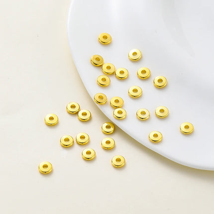14K/18K Gold Plated 10-30Pcs 3/4/5/6/8mm Spacer Beads for DIY Necklace Bracelet Jewelry Making Supplies Accessories Wholesale