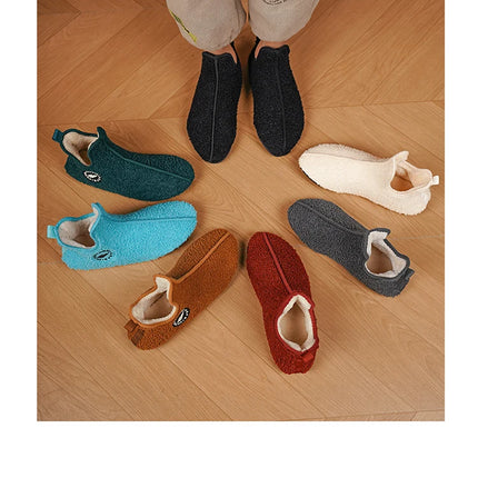 Winter Slippers Men Couples Slippers Non-slip Warm Women and Men Slipper Indoor Soft Shoes Comfortable Flat Home Cotton Shoe