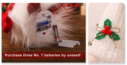 1~4pcs 2024 Christmas Doll Elf Knitted Gnome with Led Night Light Christmas Decorations for Home Xmas Navidad New Year 2025 Gift