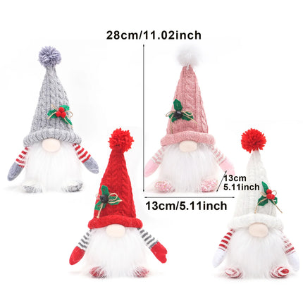 1~4pcs 2024 Christmas Doll Elf Knitted Gnome with Led Night Light Christmas Decorations for Home Xmas Navidad New Year 2025 Gift