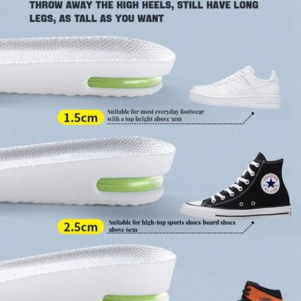 1Pair Height Increase Insole for Feet Comfort Plantar Fasciitis Shoes Insoles Men Women Sports Air Shock Absorbing Shoe Pads